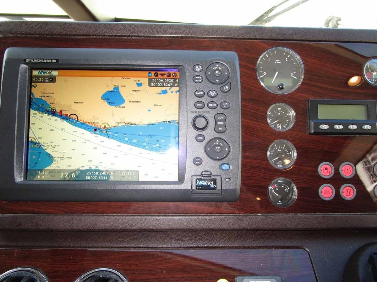 a screen on a car aboard MOJO II Yacht for Sale