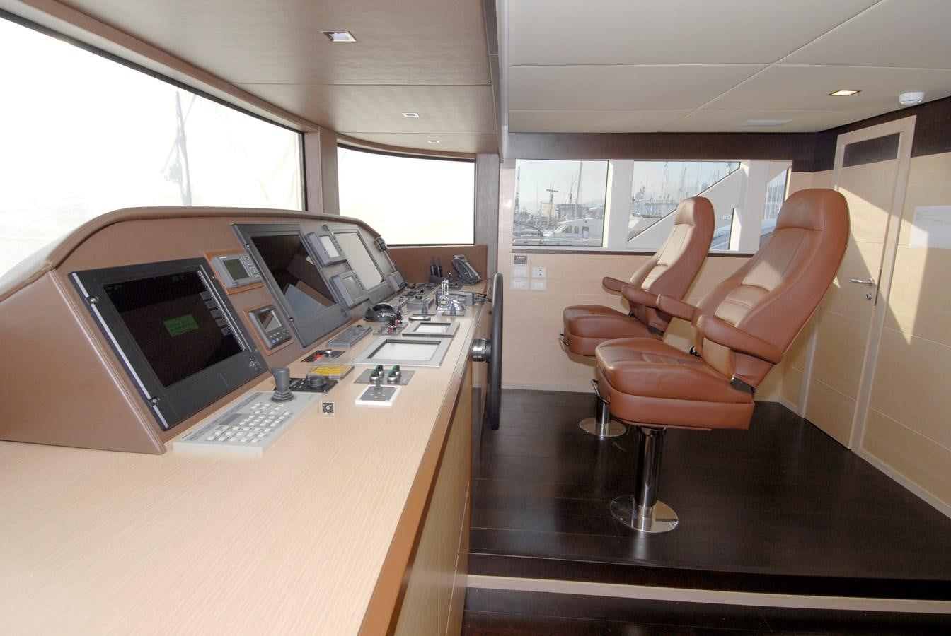 an office with a desk and chairs aboard MR. GU Yacht for Sale