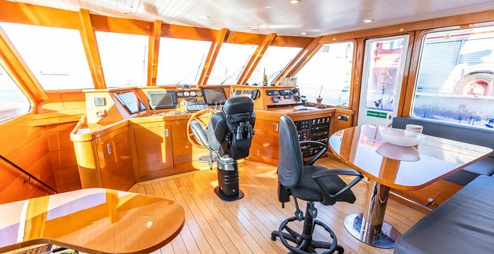 a room with a desk and a computer aboard HISTORY Yacht for Sale
