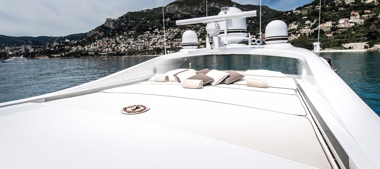 a white yacht on the water aboard BLOOMS Yacht for Charter