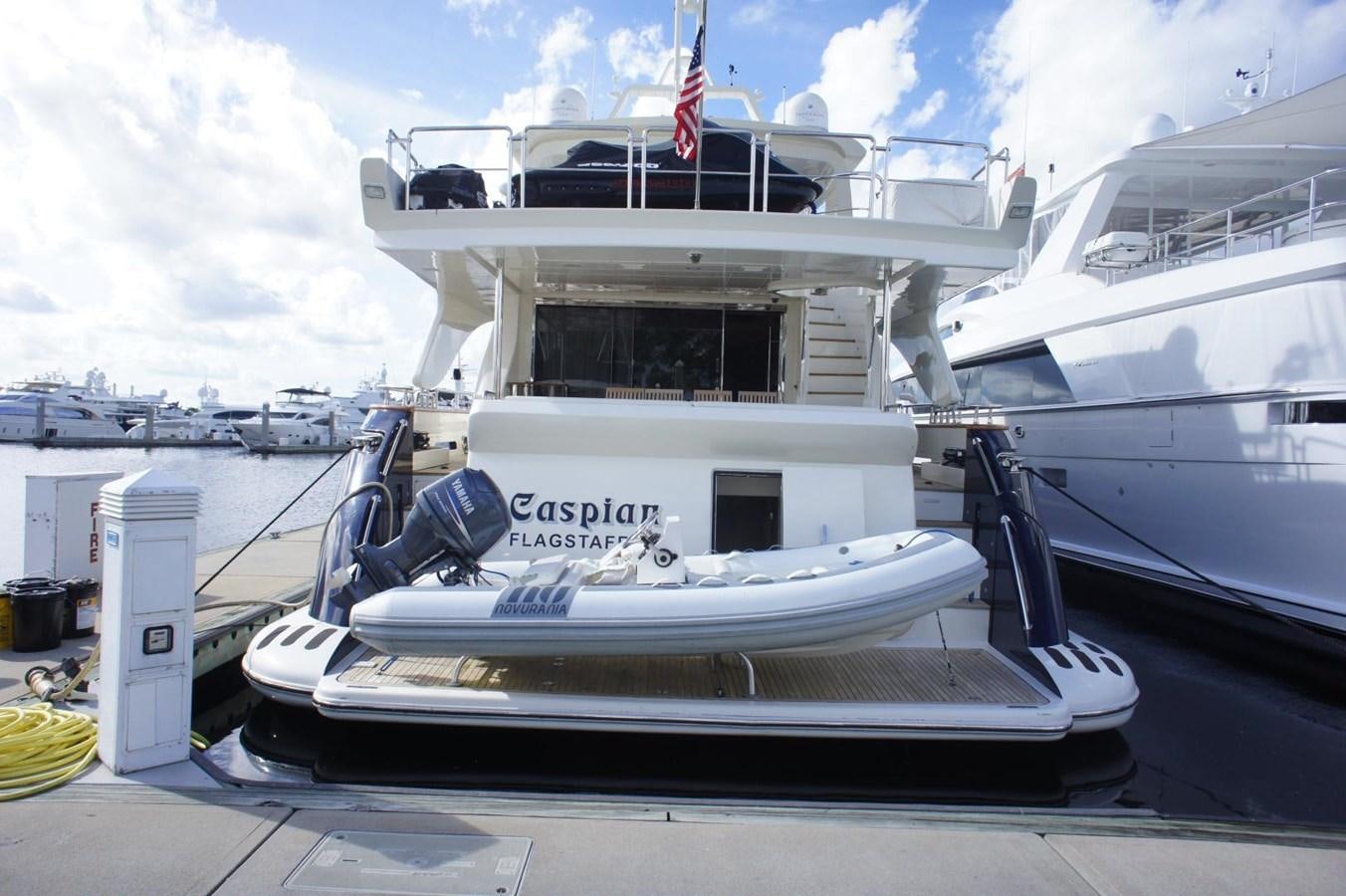 a boat on a dock aboard CASPIAN Yacht for Sale