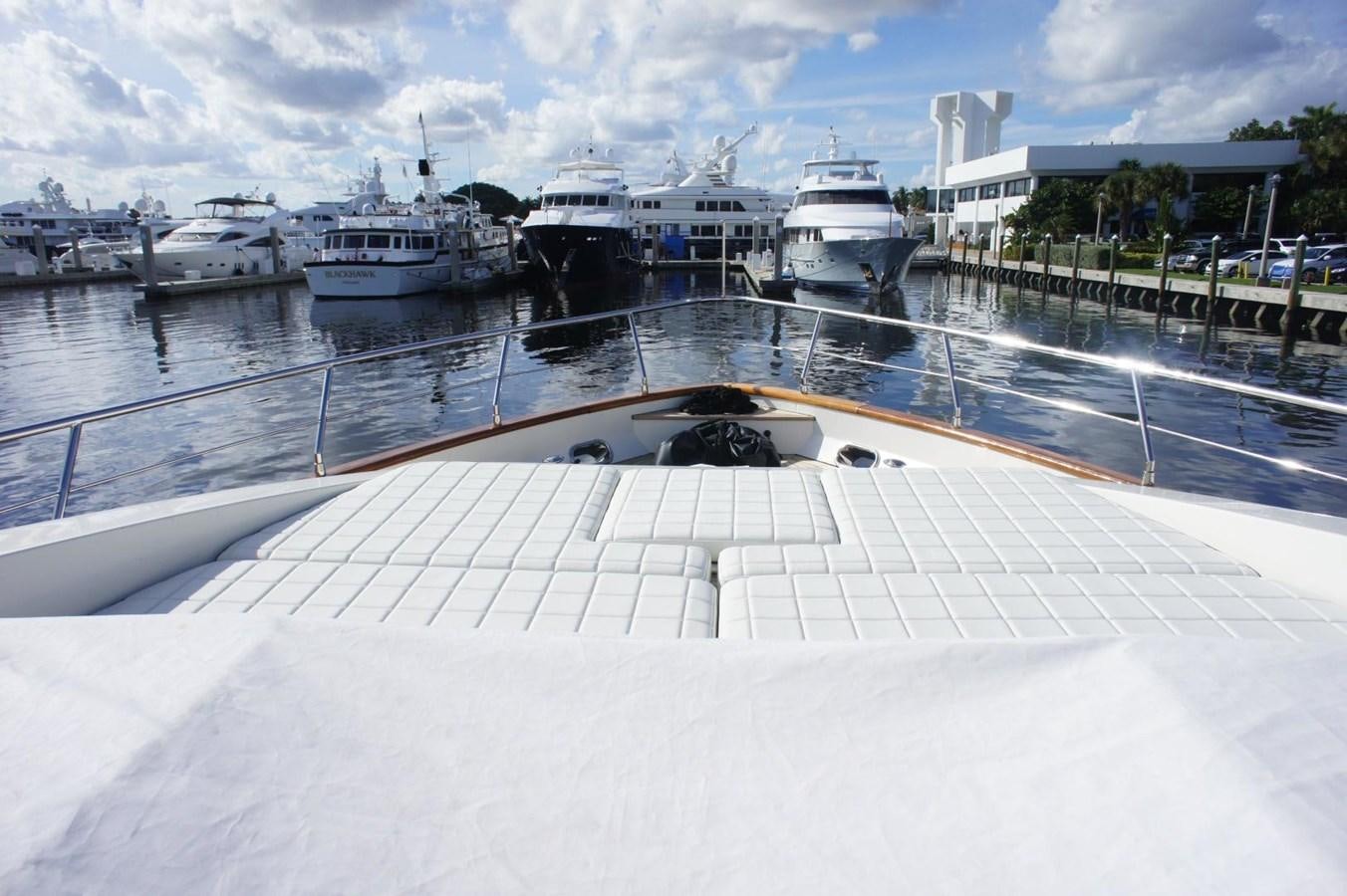 a deck with boats on it with Ice hockey rink in the background aboard CASPIAN Yacht for Sale