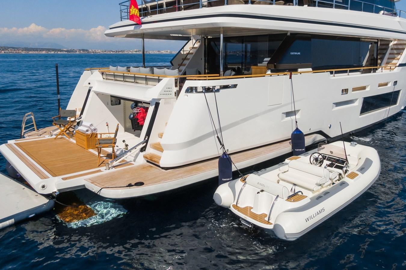 a couple of boats on a beach aboard MRS L Yacht for Sale