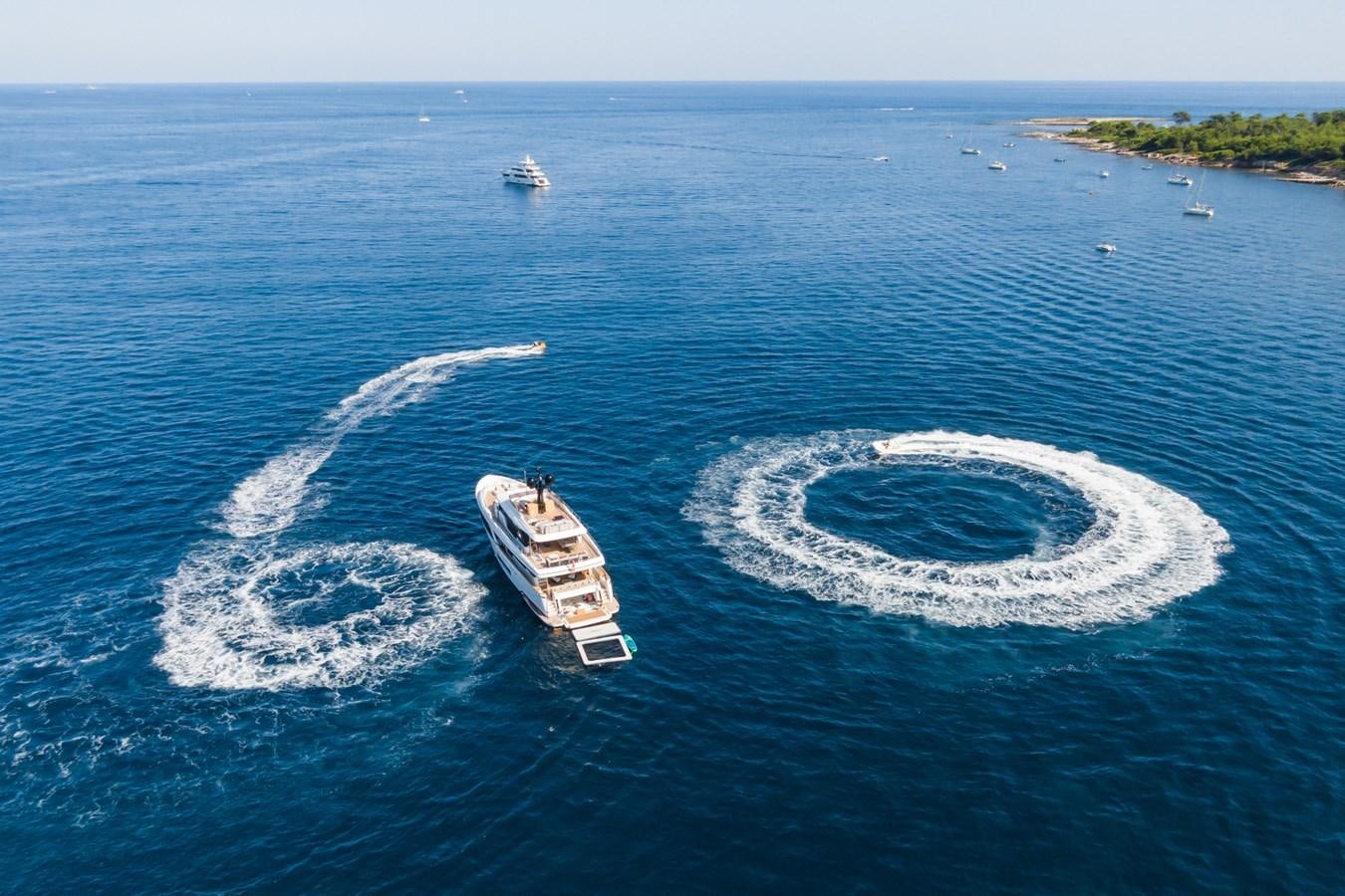 a boat in the water aboard MRS L Yacht for Sale