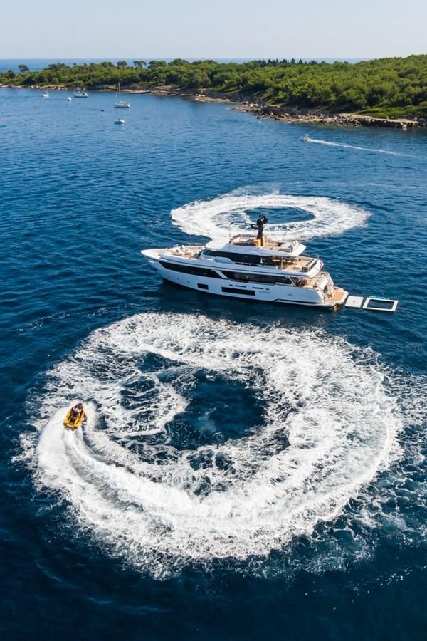a boat on the water aboard MRS L Yacht for Sale