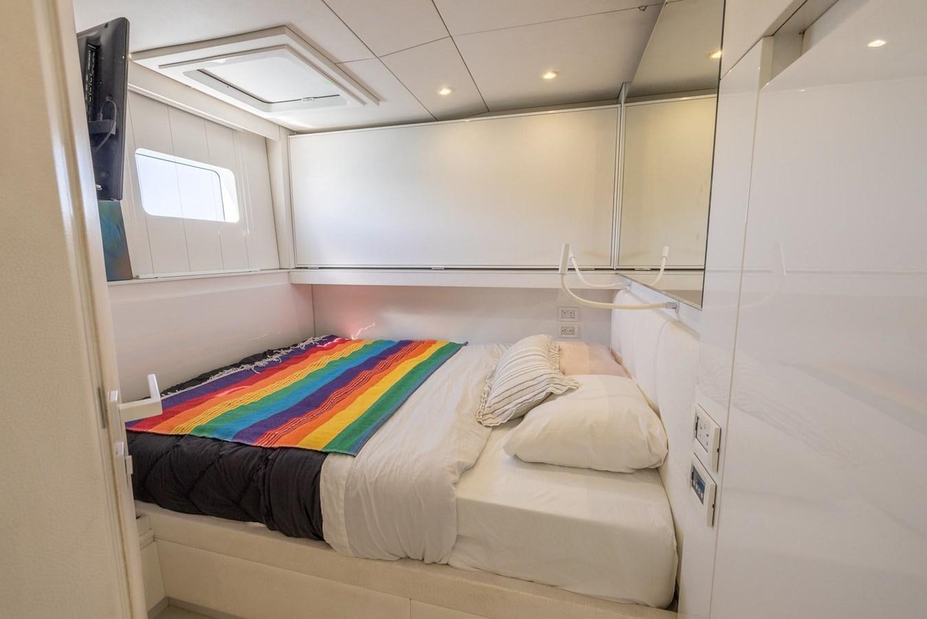 a small room with two beds aboard VALHALLA Yacht for Sale