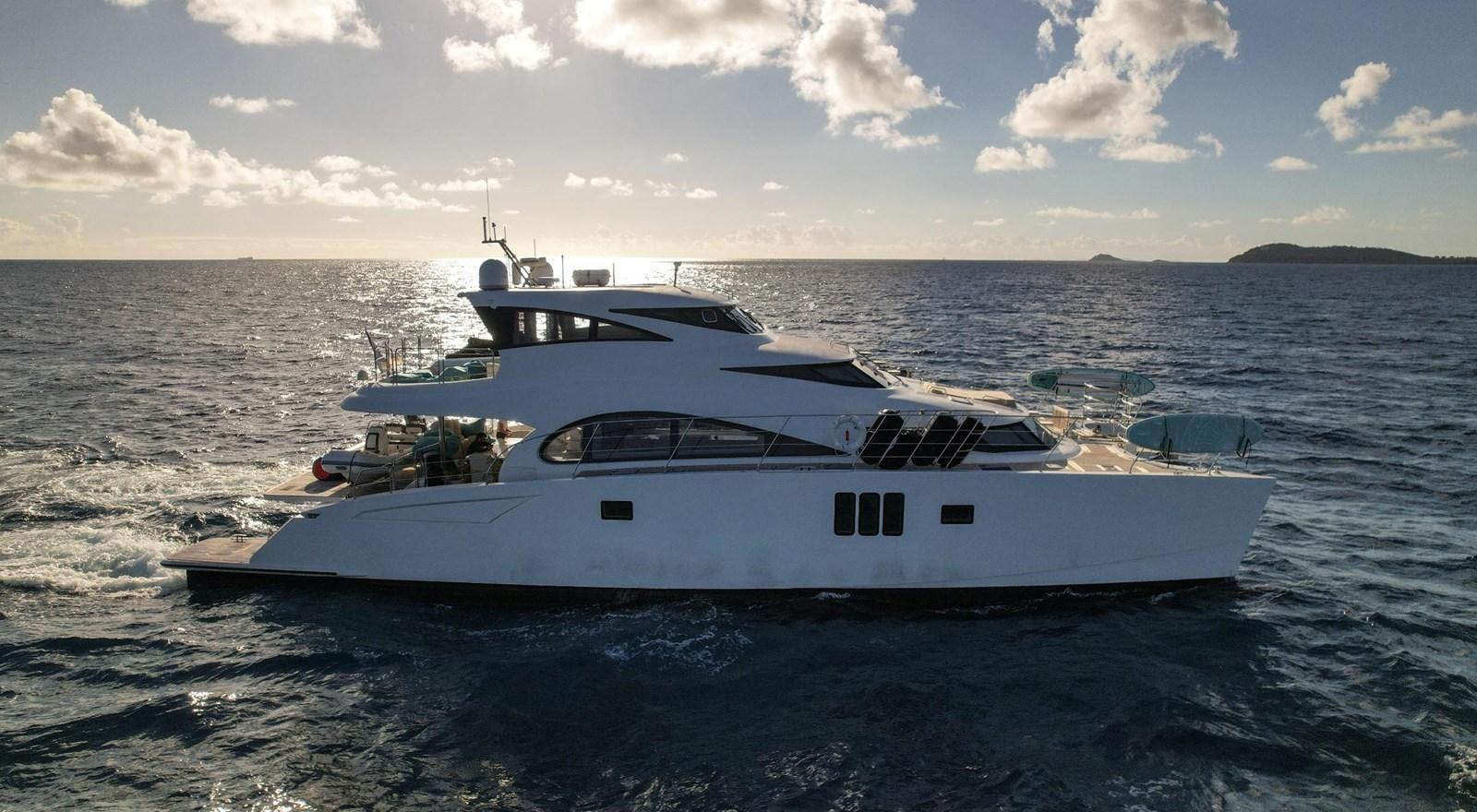 a white yacht in the water aboard VALHALLA Yacht for Sale