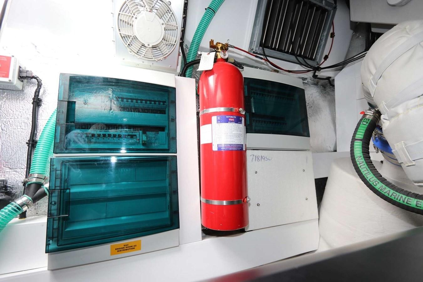 a medical equipment with a red and blue liquid in it aboard LYDIA SWAG Yacht for Sale