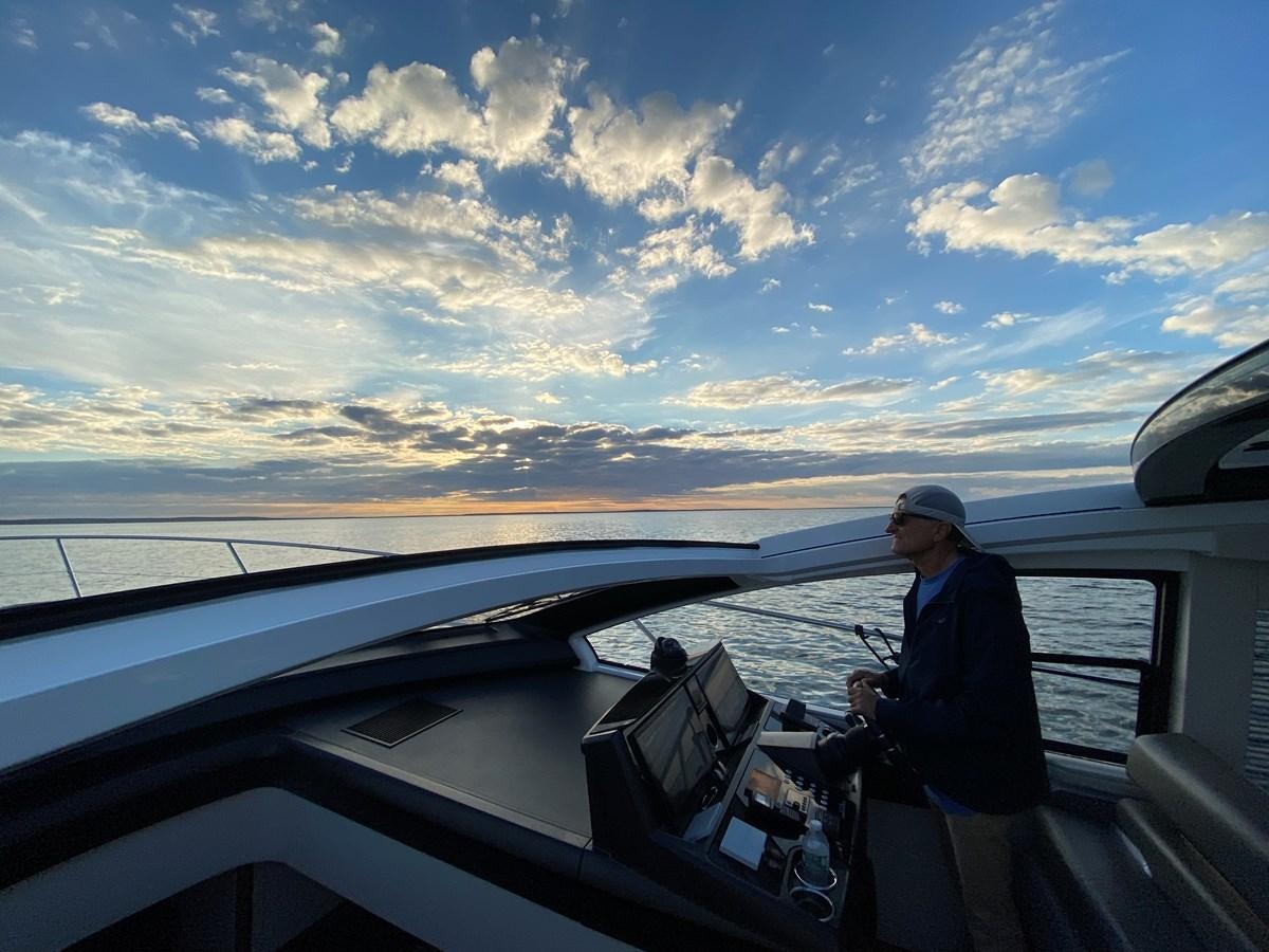 a person standing on a boat aboard LYDIA SWAG Yacht for Sale