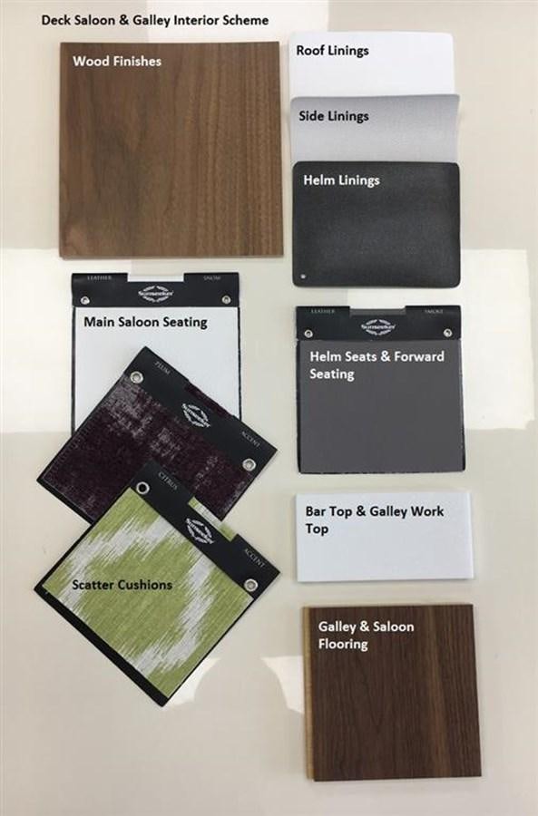 a group of different colored boxes aboard LYDIA SWAG Yacht for Sale