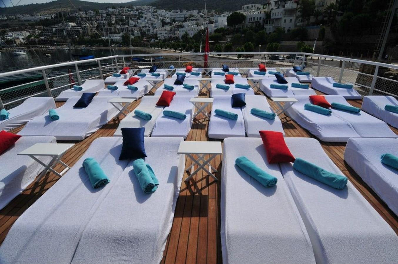 a rooftop view of a pool aboard 2011 CUSTOM PASSENGER CRUISE SHIP Yacht for Sale