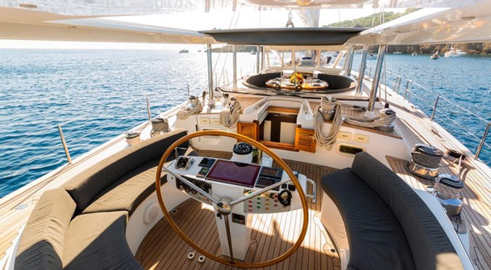 a boat on the water aboard SAVARONA Yacht for Sale