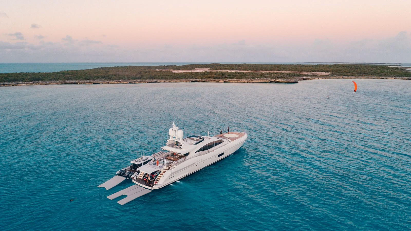 a boat in the water aboard MANGUSTA Yacht for Sale