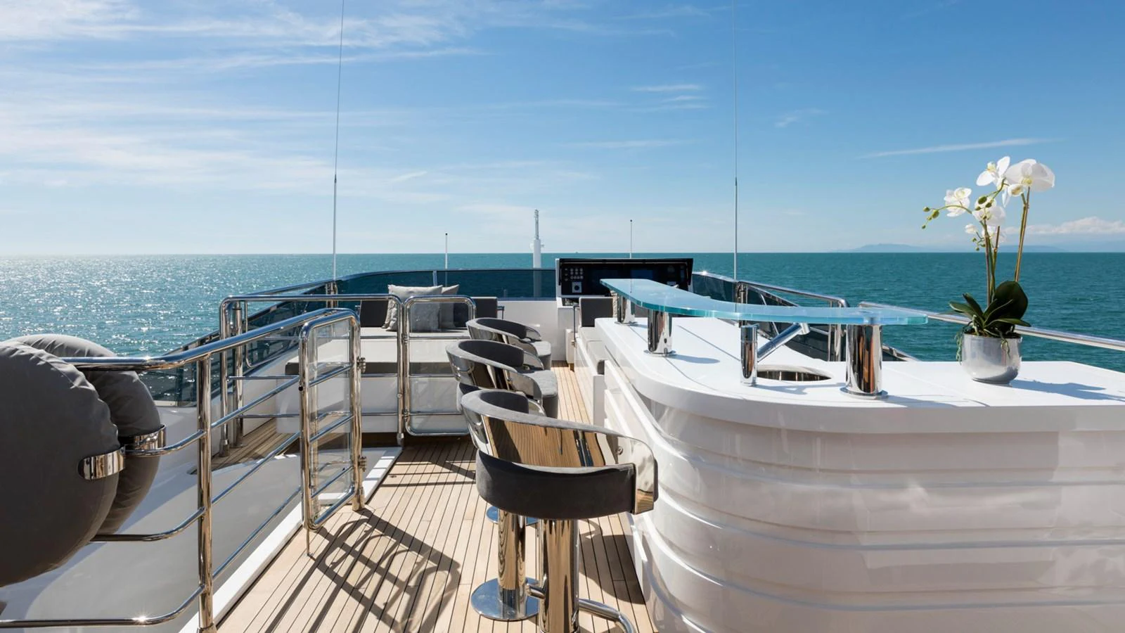 a boat on the water aboard MANGUSTA Yacht for Sale
