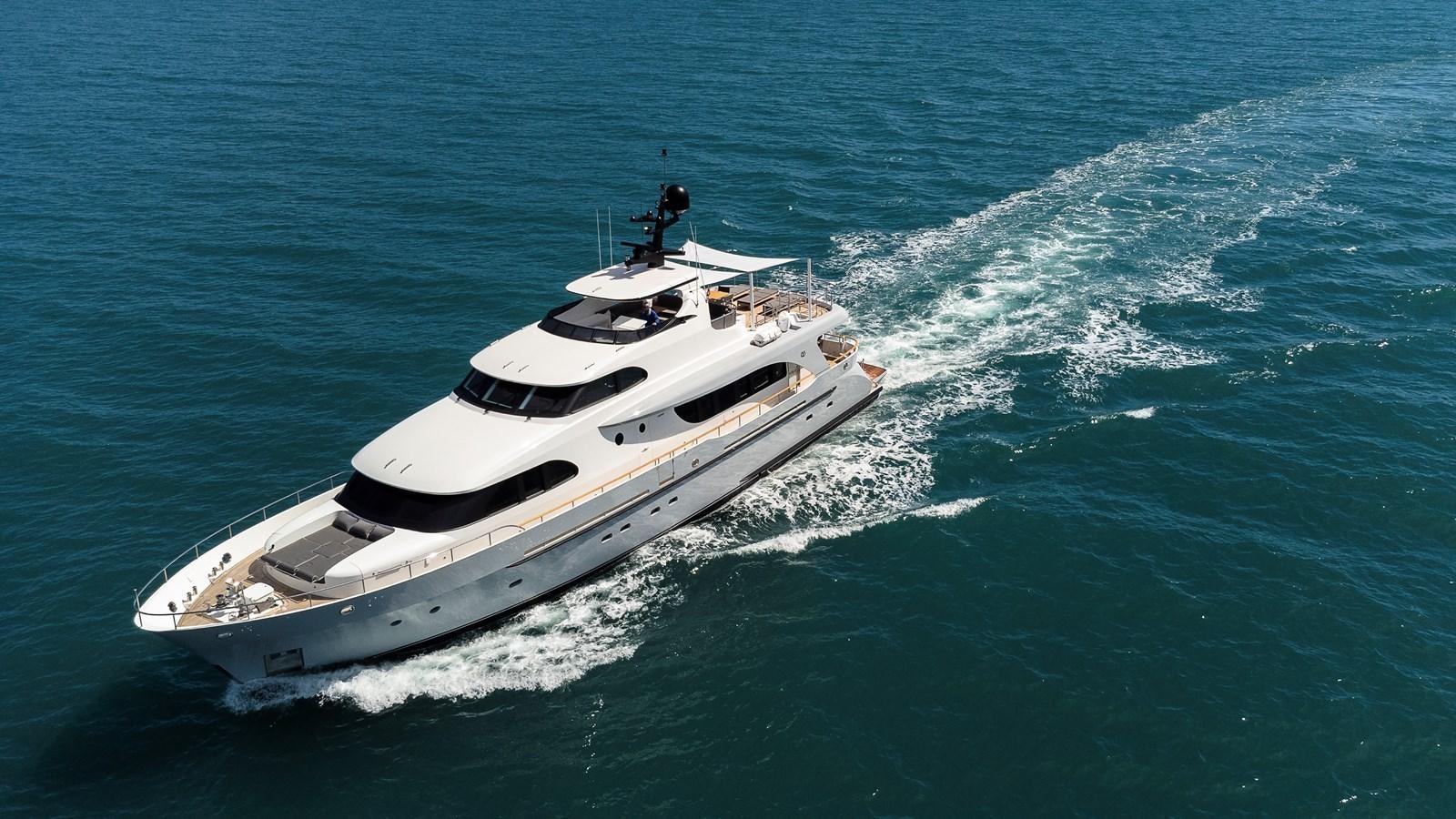 a white boat in the water aboard ARCHIPELAGO Yacht for Sale