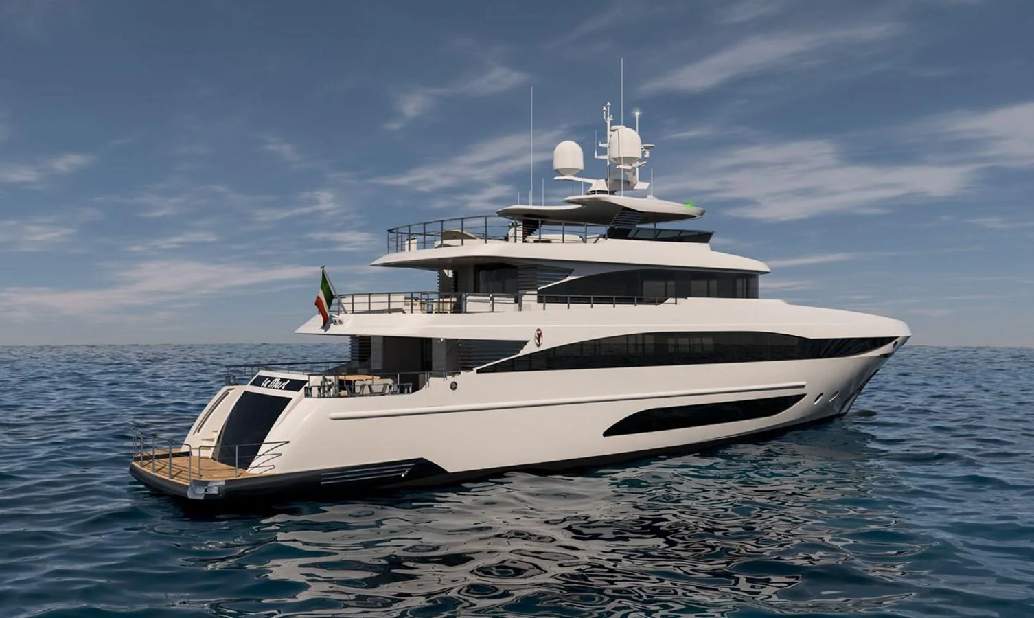 a white yacht in the water aboard PROJECT MIRAGE 402 Yacht for Sale