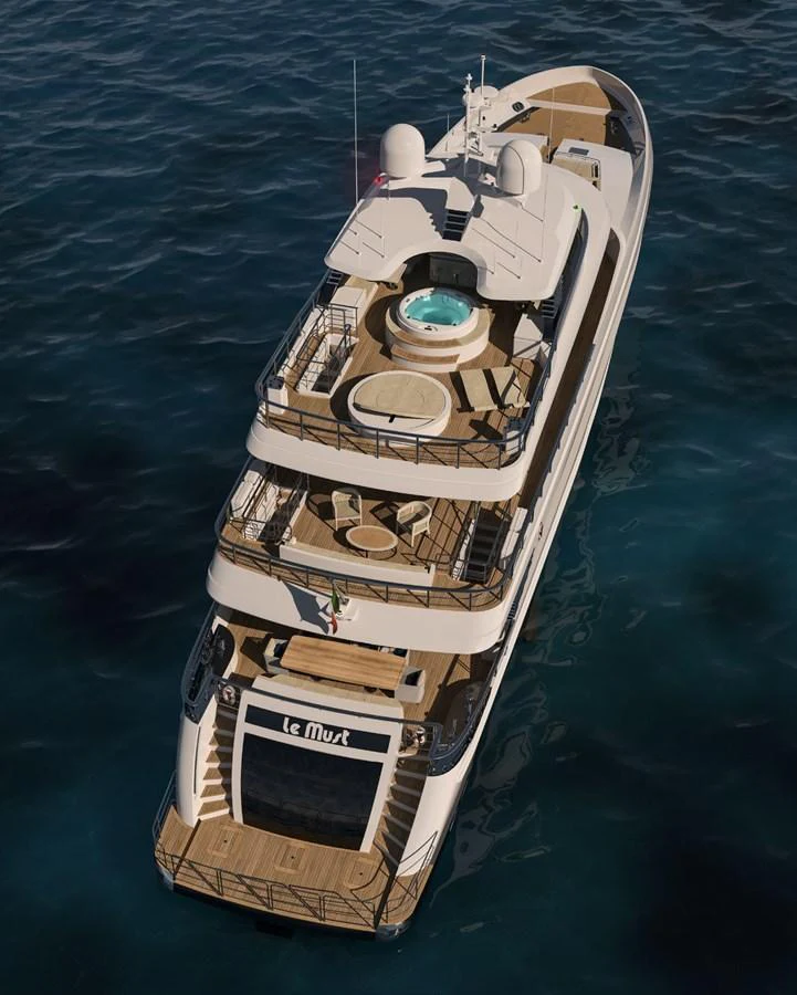 a space ship in the water aboard PROJECT MIRAGE 402 Yacht for Sale