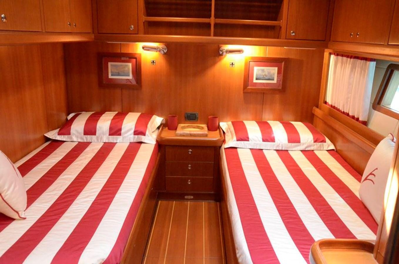 a couple of beds in a cabin aboard STARFALL Yacht for Sale