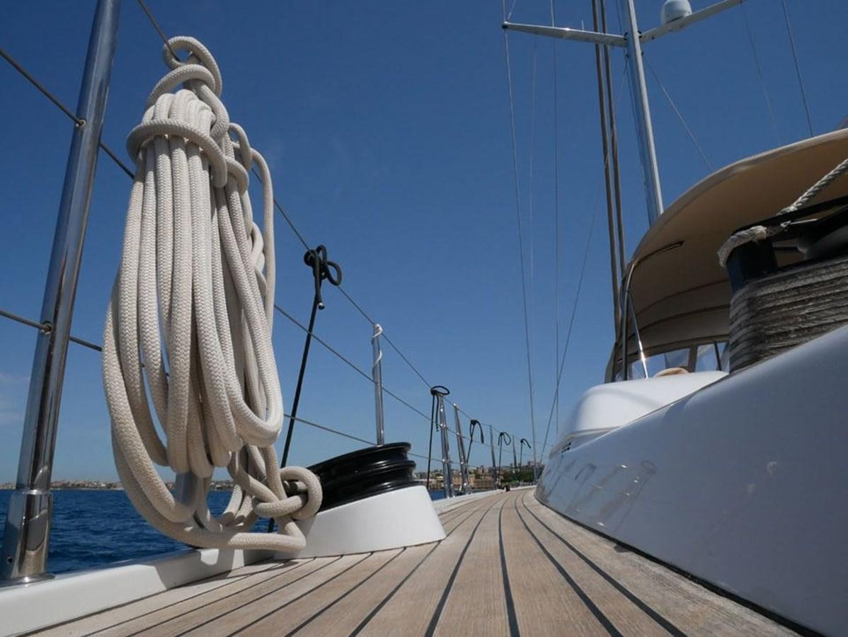 a boat with a net on the water aboard STARFALL Yacht for Sale