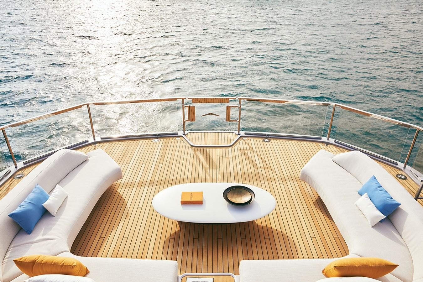 a table on a boat aboard AZIMUT GRANDE TRIDECK 38M Yacht for Sale