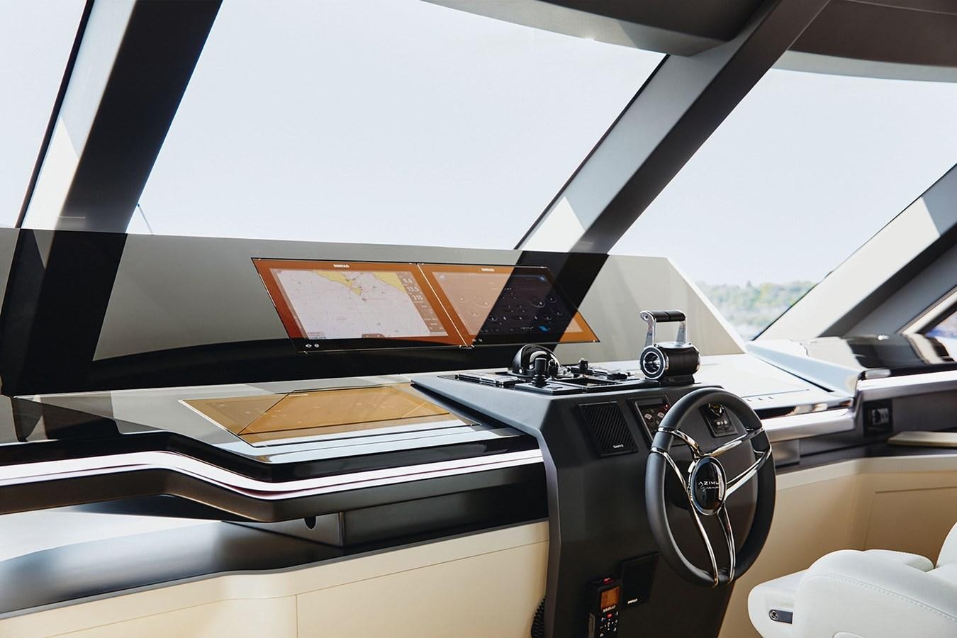 a view of the inside of a car aboard AZIMUT GRANDE TRIDECK 38M Yacht for Sale