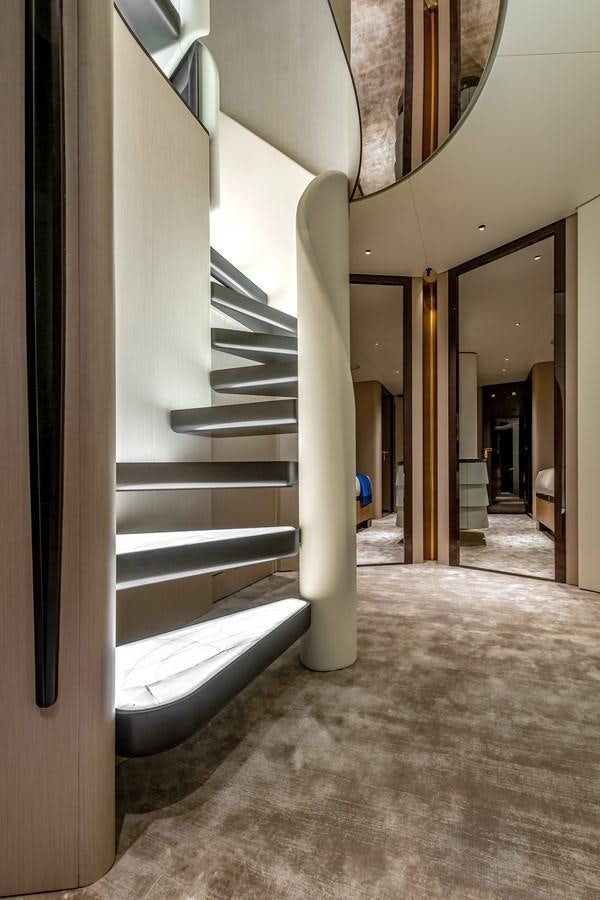 a staircase in a building aboard AZIMUT GRANDE TRIDECK 38M Yacht for Sale