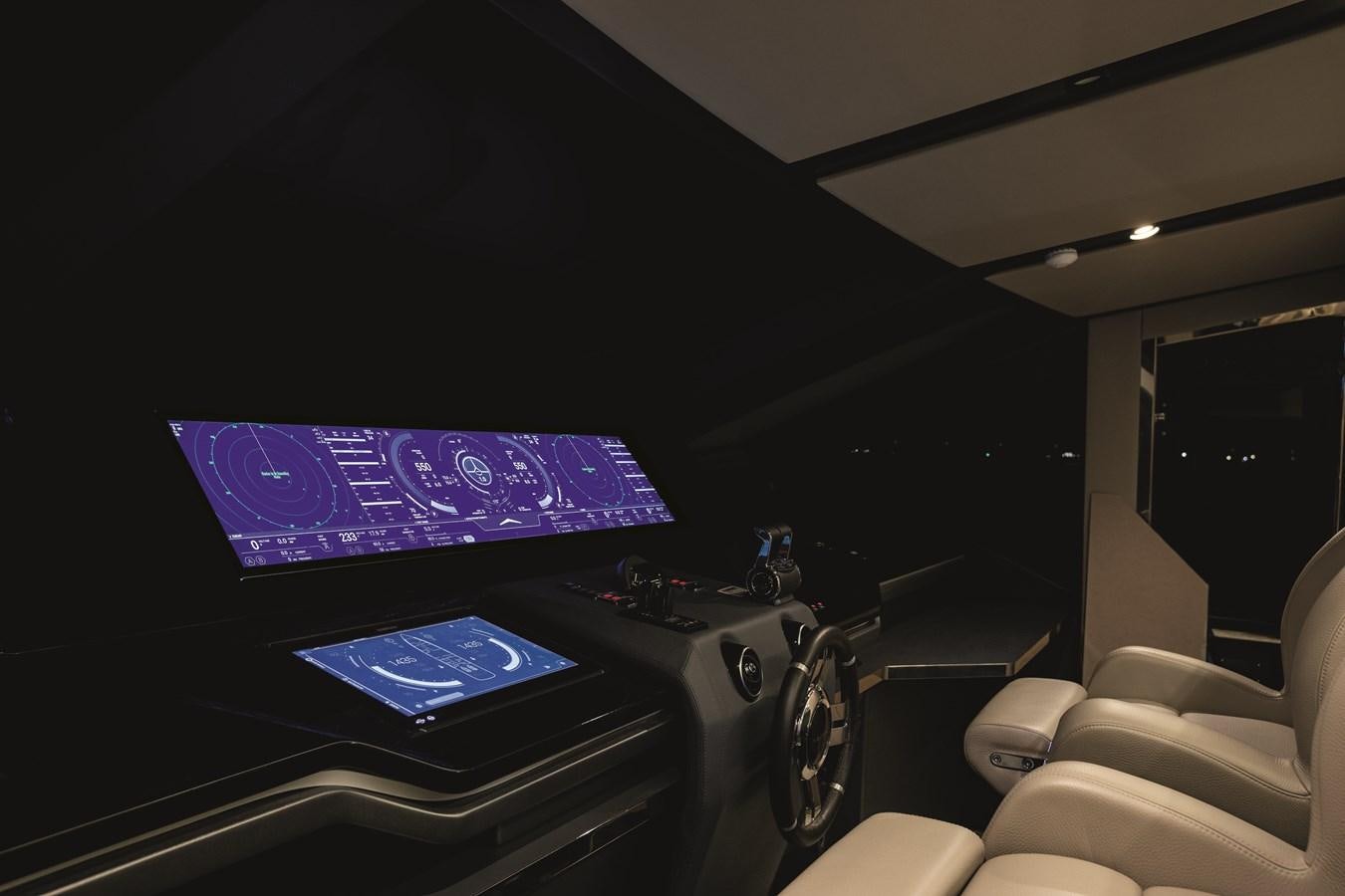 a computer screen on a car aboard AZIMUT S10/20 Yacht for Sale