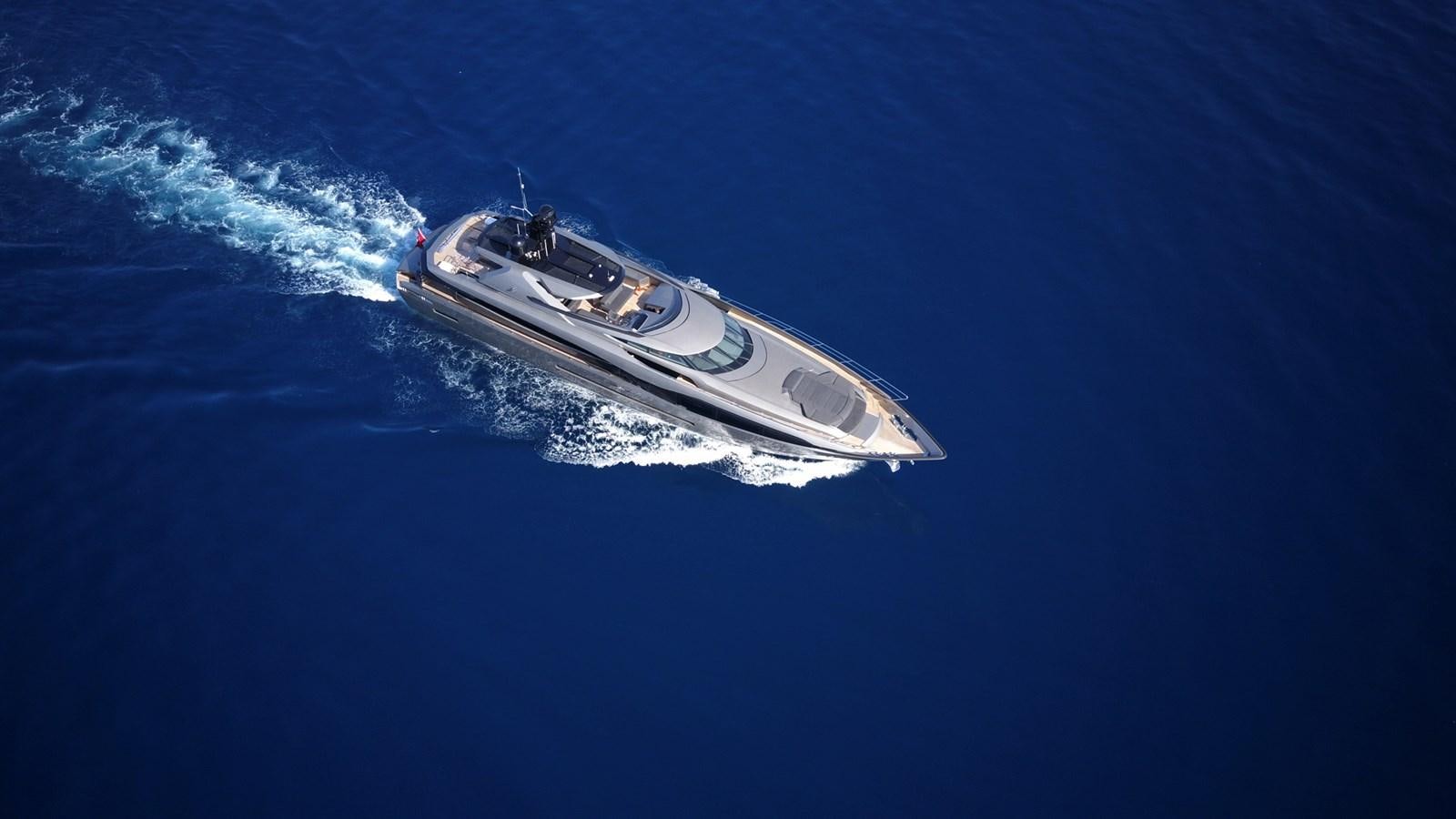a high angle view of a boat aboard FX Yacht for Sale