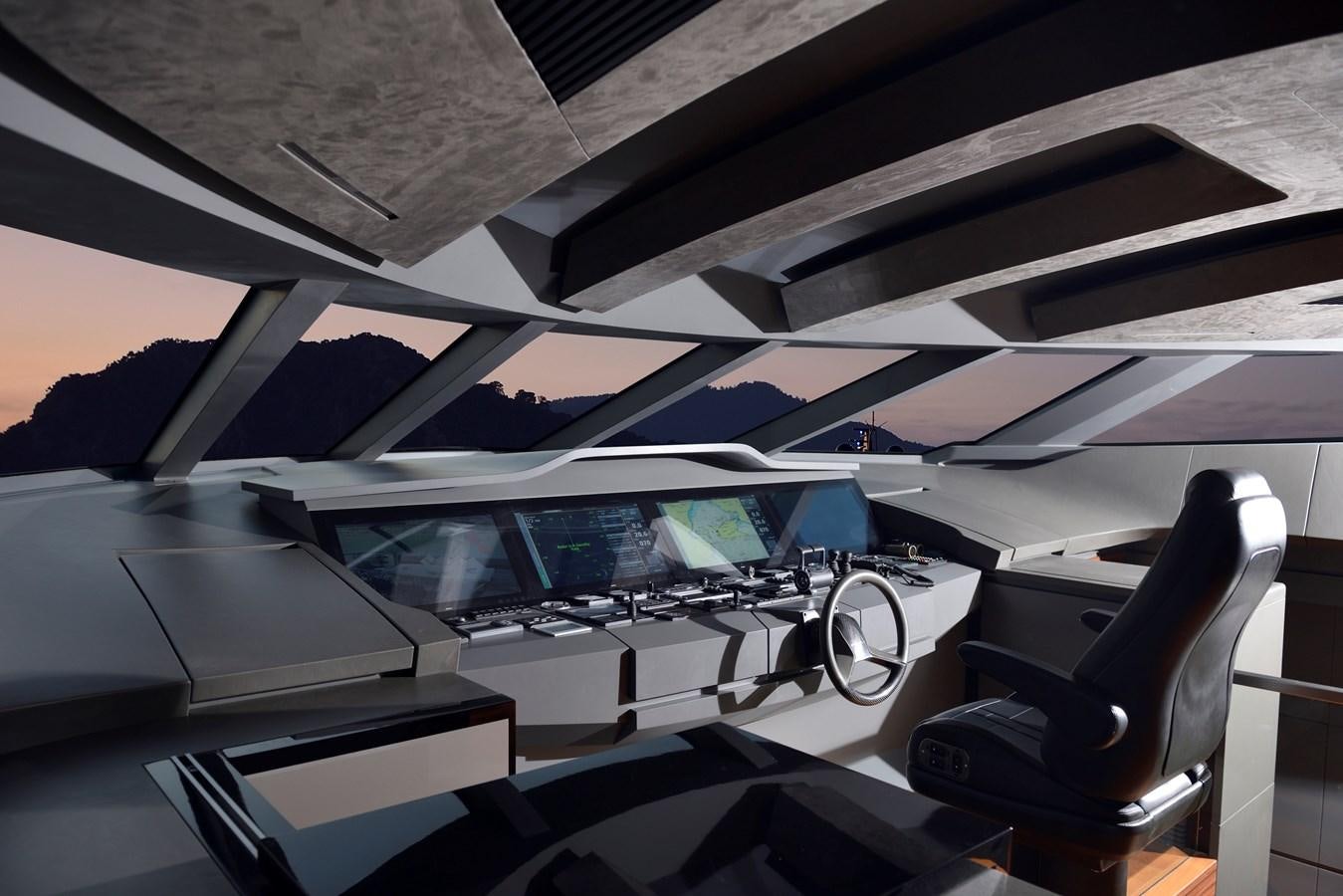 a room with a view of the mountains aboard FX Yacht for Sale