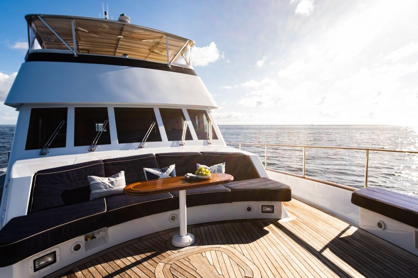 a boat on a deck aboard FORTUNA Yacht for Sale