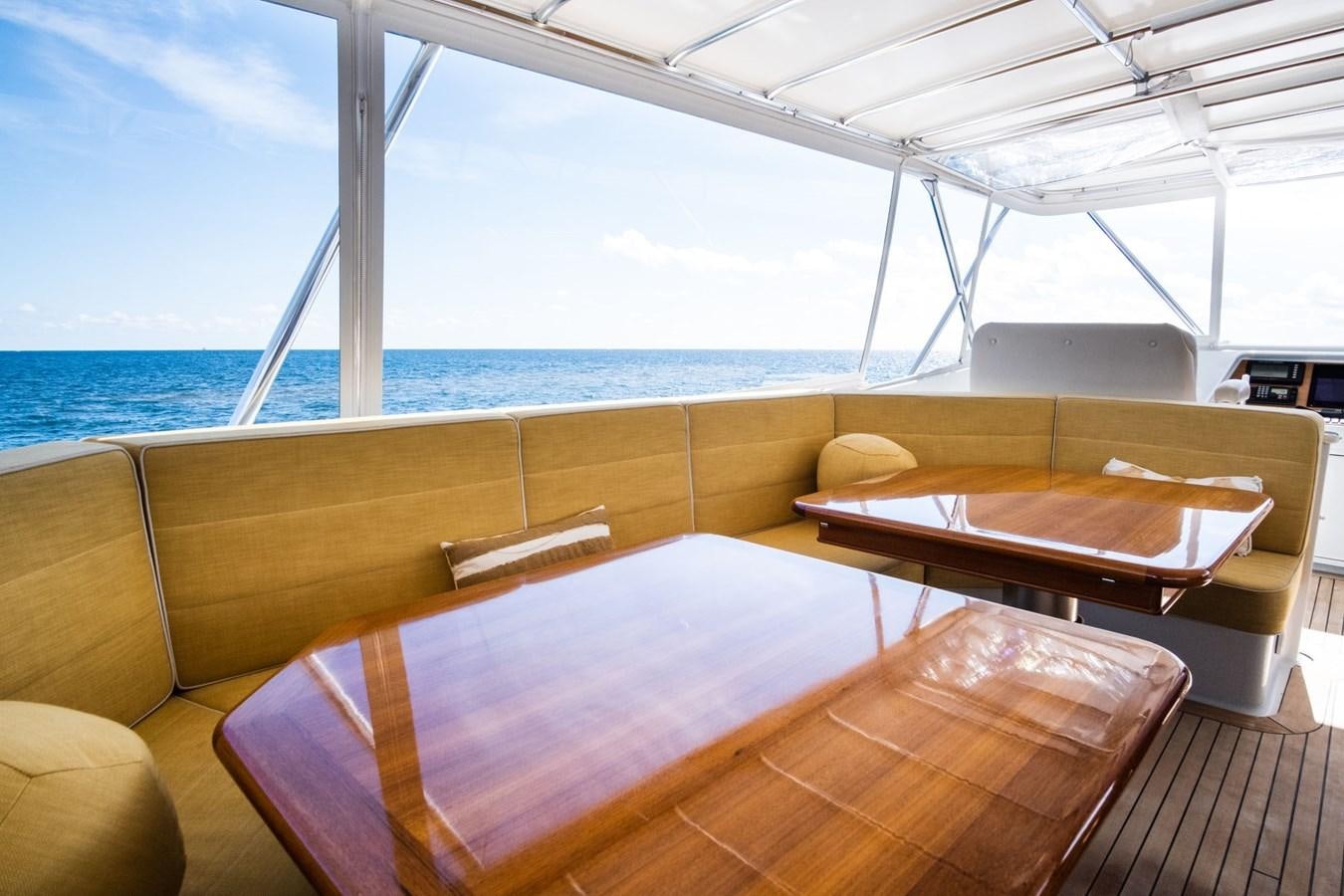 a room with a table and chairs aboard FORTUNA Yacht for Sale