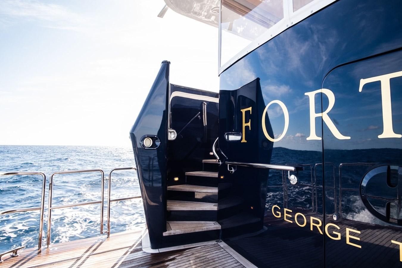 a boat on the water aboard FORTUNA Yacht for Sale