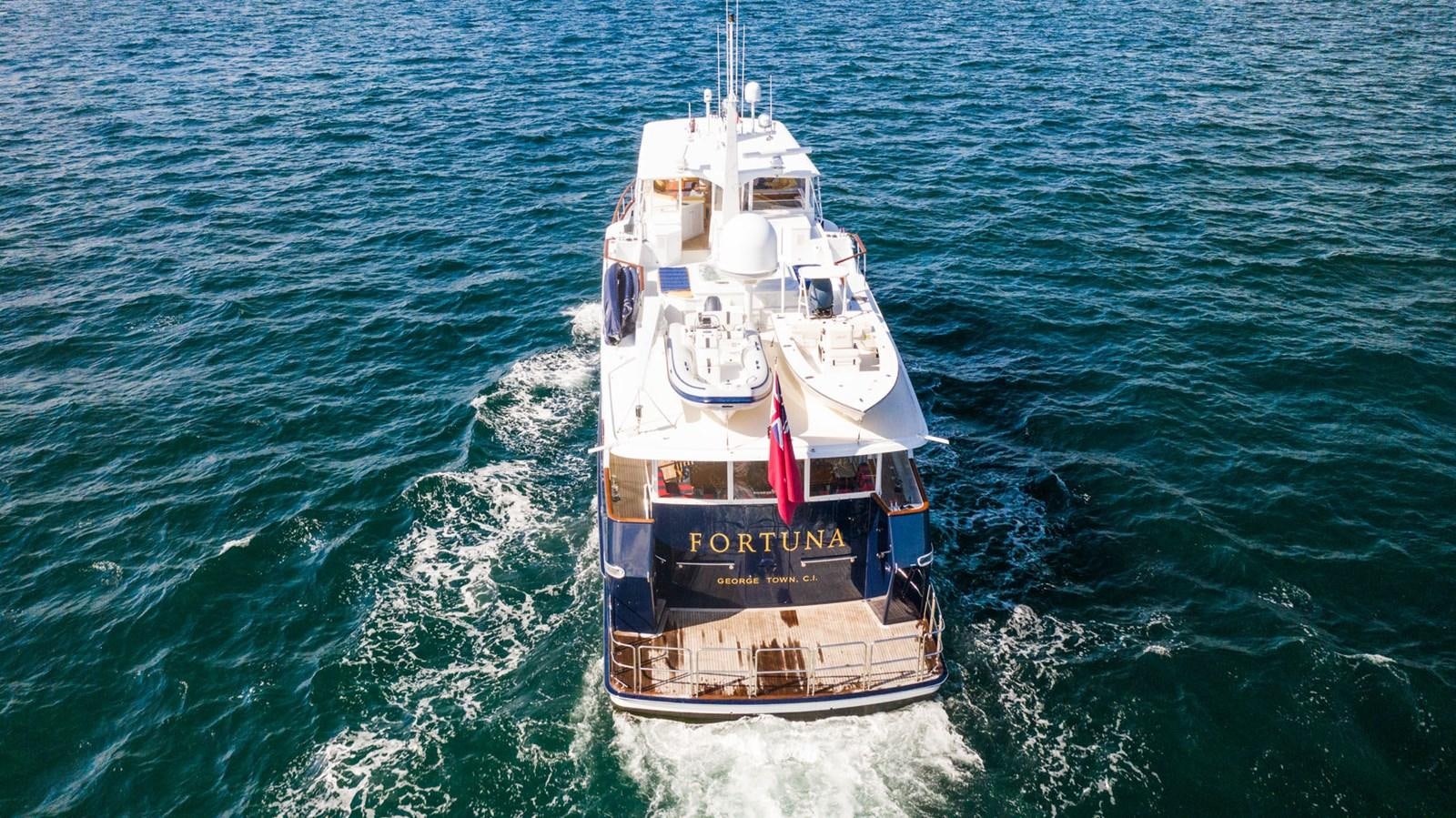 a boat on the water aboard FORTUNA Yacht for Sale