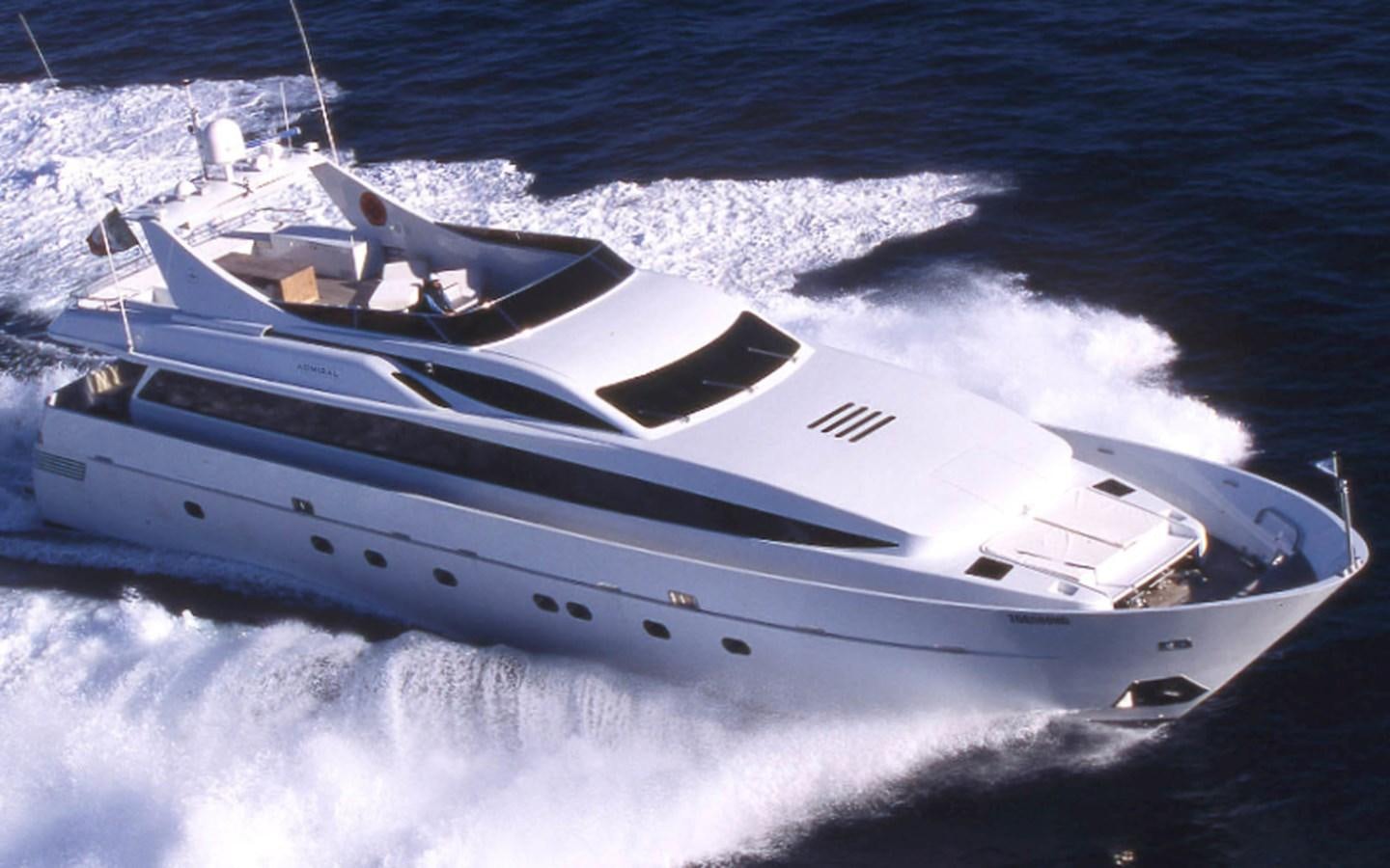 a white yacht on the water aboard PAB Yacht for Sale