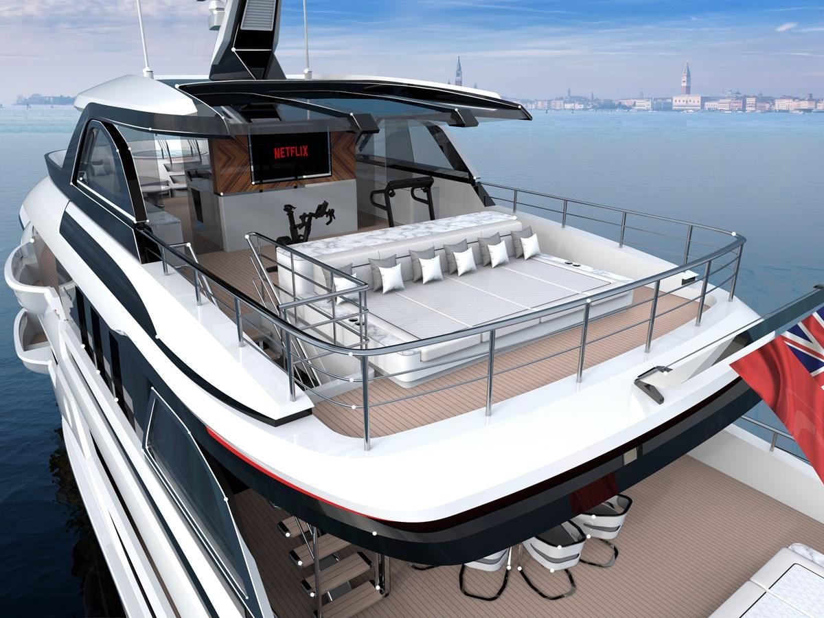 a boat on the water aboard DYNAMIQ GLOBAL 400 Yacht for Sale