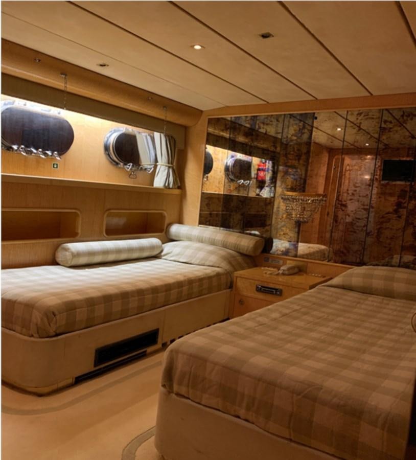a couple of beds in a room aboard BAHIRA II Yacht for Sale