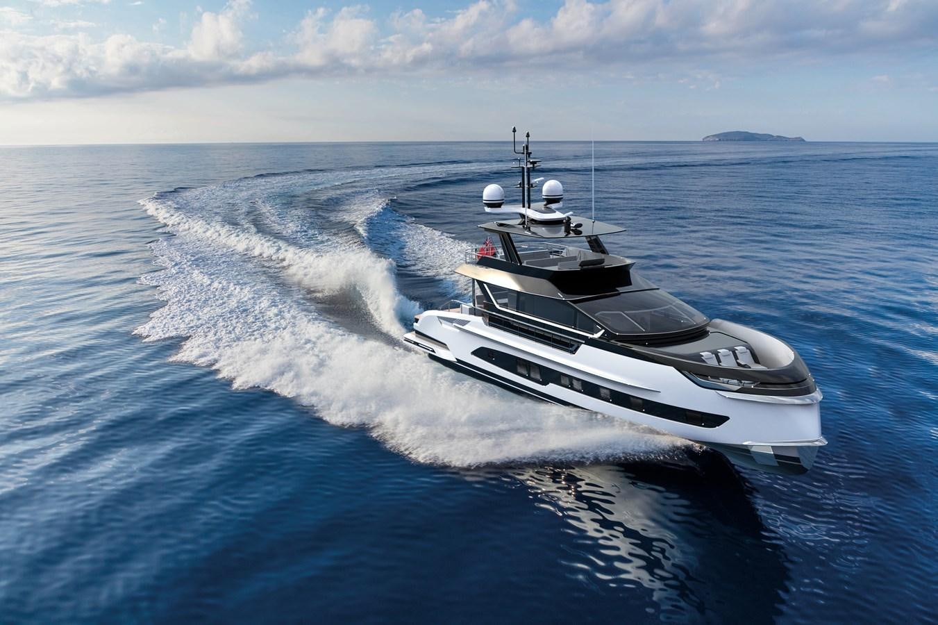a boat on the water aboard DYNAMIQ GTM 90 SPORTFISHER Yacht for Sale