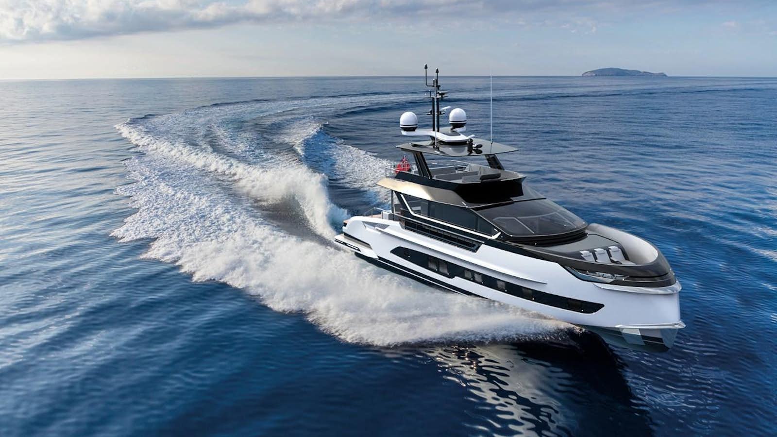 a boat on the water aboard DYNAMIQ GTM 90 SPORTFISHER Yacht for Sale