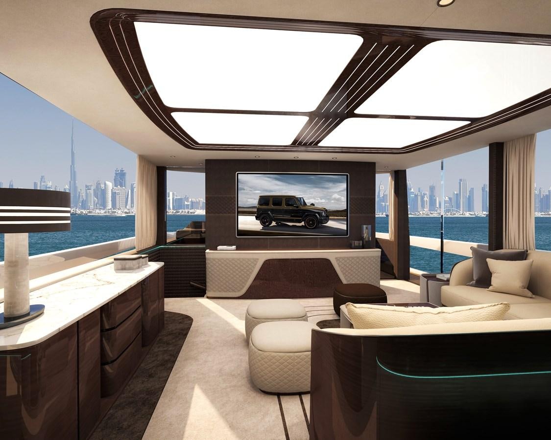 inside view of a room aboard DYNAMIQ GTM 90 TRANSFORMER Yacht for Sale