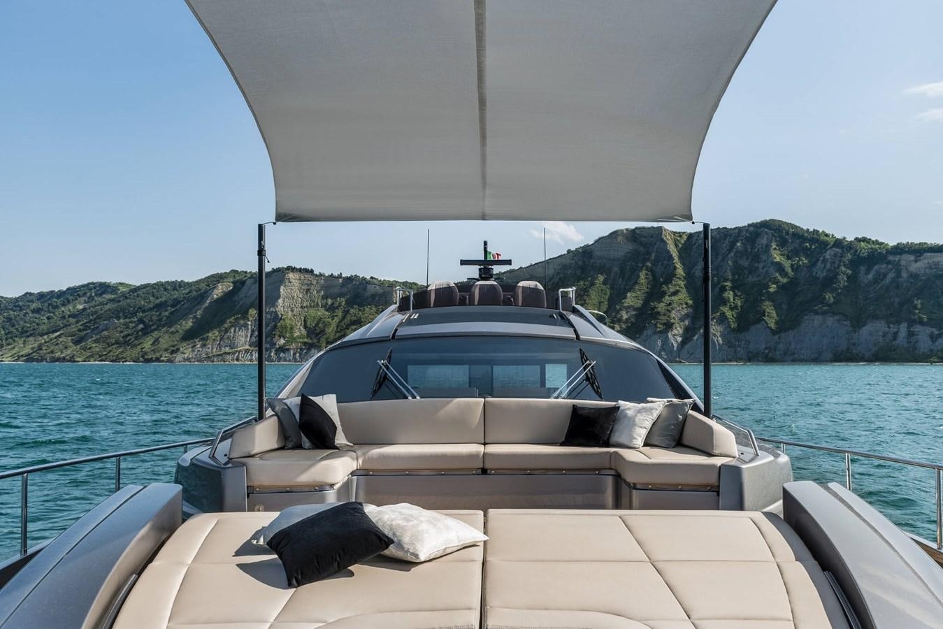 a boat on the water aboard PERSHING 8X   Yacht for Sale