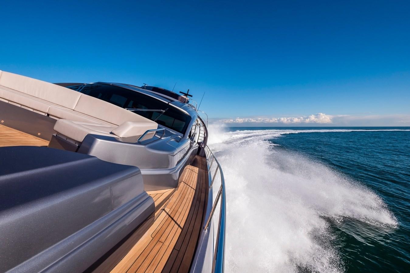 a car on a boat aboard PERSHING 8X   Yacht for Sale