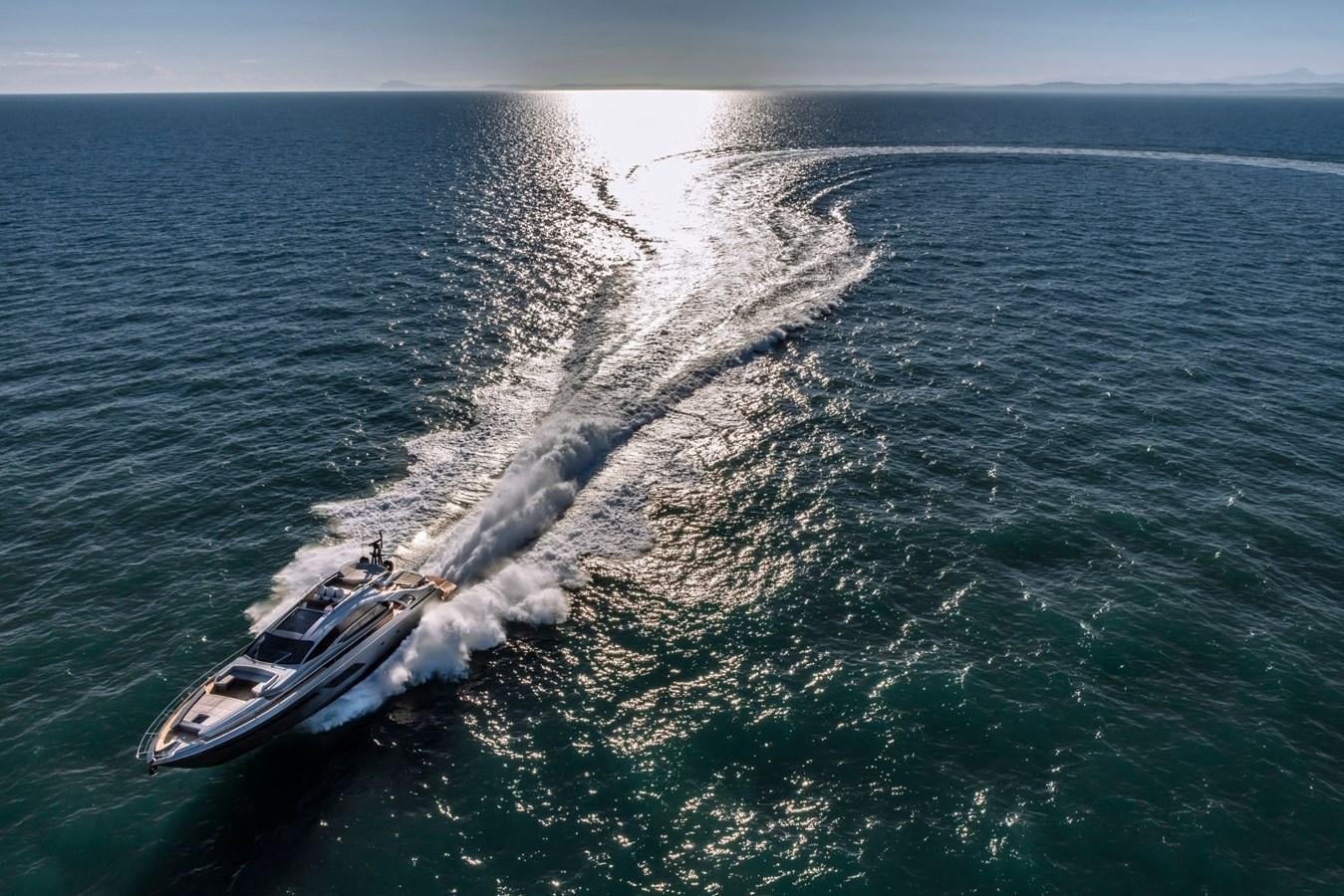 a boat on the water aboard PERSHING 8X   Yacht for Sale
