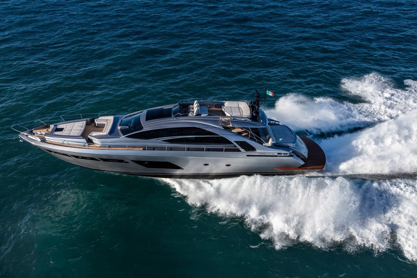 a boat on the water aboard PERSHING 8X   Yacht for Sale