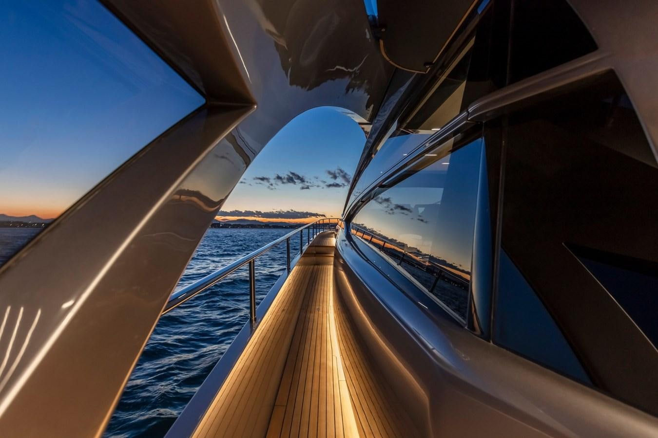 a view of the ocean from inside a plane aboard PERSHING 8X   Yacht for Sale
