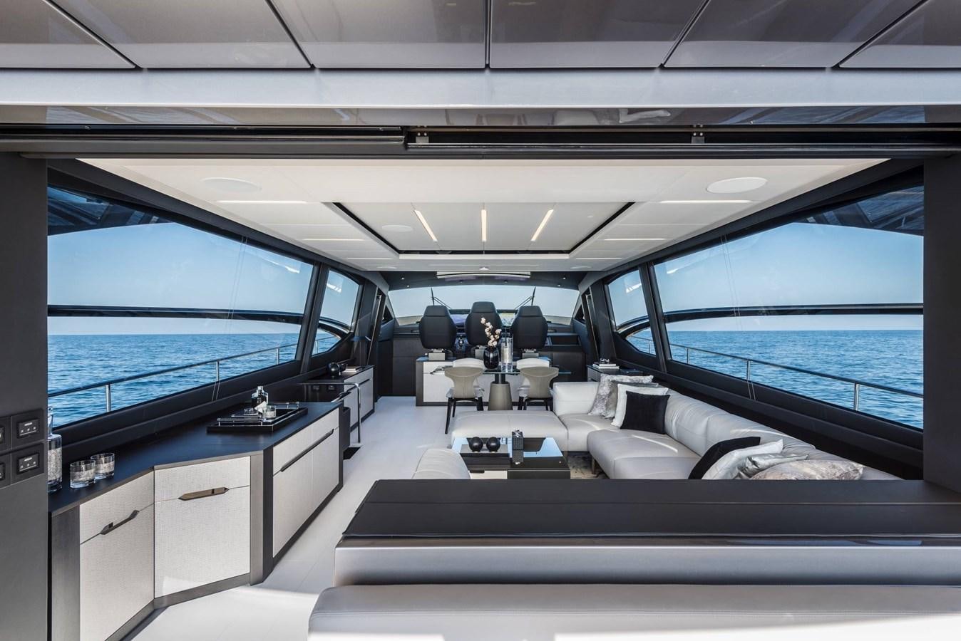 inside of a car aboard PERSHING 8X   Yacht for Sale