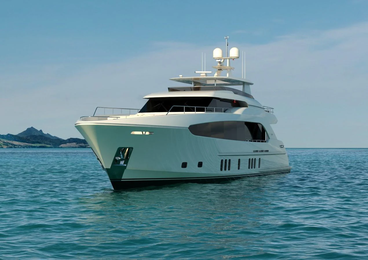 a white yacht in the water aboard BURGER 120 Yacht for Sale