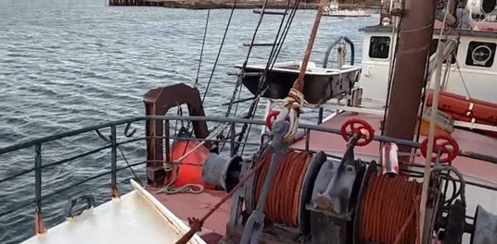 a boat with red and white sails aboard 1963 TRAWLER DE HASS NORTH SEA, WANDERBIRD  Yacht for Sale
