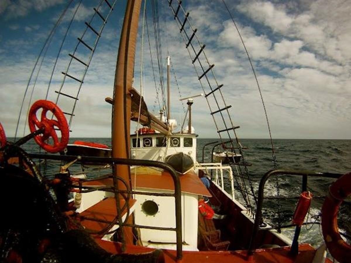 a boat on the water aboard 1963 TRAWLER DE HASS NORTH SEA, WANDERBIRD  Yacht for Sale