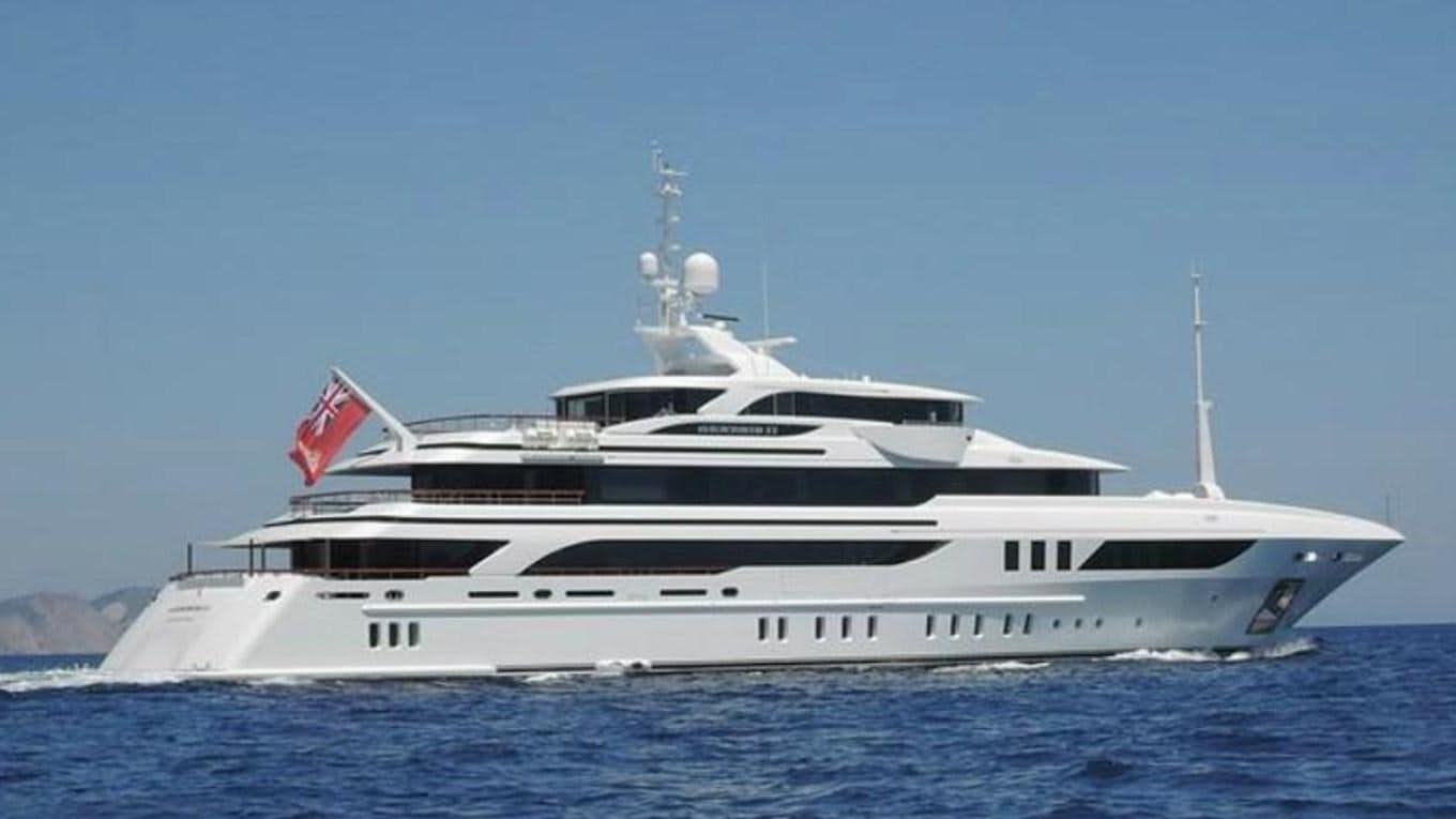a large white yacht aboard AELIA Yacht for Sale