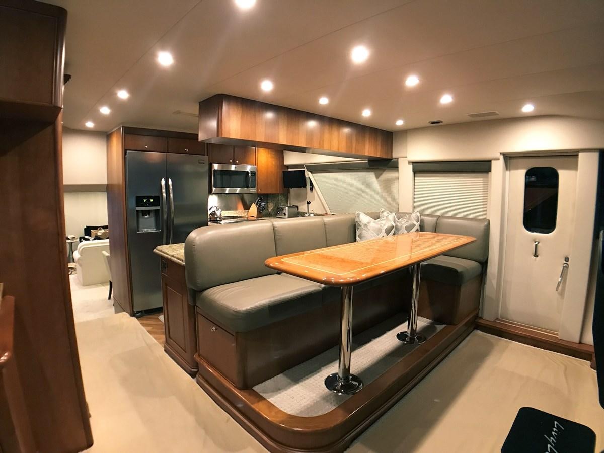a kitchen and living room aboard HARBOR LADY Yacht for Sale